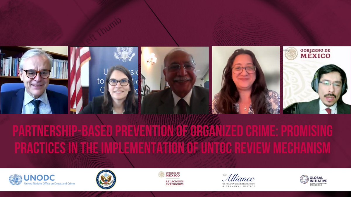 UNODCCSU's tweet photo. The critical role of civil society in supporting Member States in #UNTOC review mechanism process through expertise, research &amp; first-hand experience, was highlighted @ our side event on Partnership-based prevention of #orgcrime
🙏Thanks @StateINL for supporting the #SE4U project https://t.co/6DD3kNcgFw