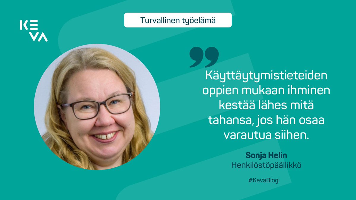 Työ vaatii tekijältään ja työyhteisöltä resilienssiä - muutoskyvykkyyttä, joustavuutta ja ennakointia. Vaikka kaikkea ei voi ennakoida, on valmistautuneena vahvempi toimimaan muutostilanteissa, kirjoittaa <a href="/sonja_helin/">Sonja Helin</a> 

keva.fi/blogi-kirjoitu…

#työkyky #resilienssi