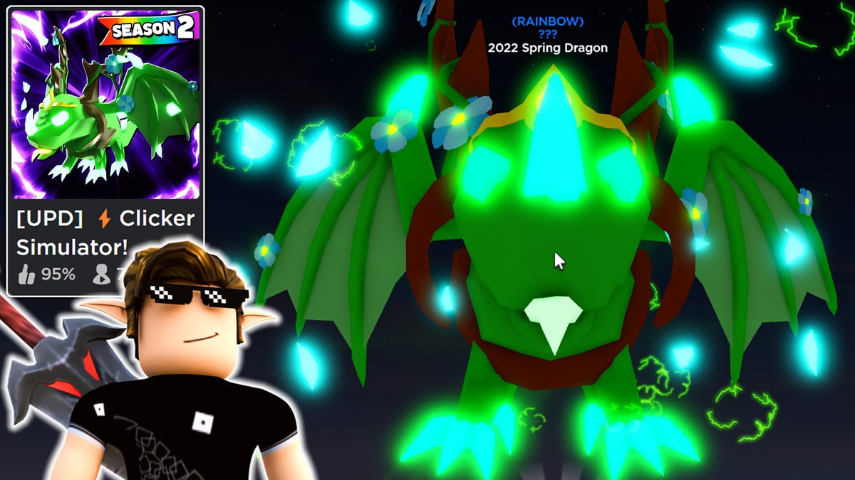GamingRamp's tweet photo. [SEASON 2] NEW RAINBOW 2022 SPRING DRAGON in Clicker Simulator (Roblox) @ClickerSim1 
Season 2 BATTLE PASS Final Reward!
https://t.co/GjOQc0kSAD
#roblox #clickersimulator #update19 #season2 #secretpet #rampgaming #gaming https://t.co/HilQPIJVkD