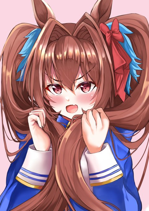 照れて髪で顔を隠そうとするダイワスカーレット
#ウマ娘 #ダイワスカーレット 