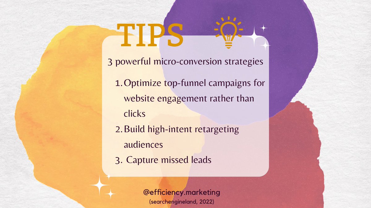 MakeItEfficient's tweet photo. Micro-Conversion Strategies 💯
#Efficient https://t.co/2odbXxErbQ