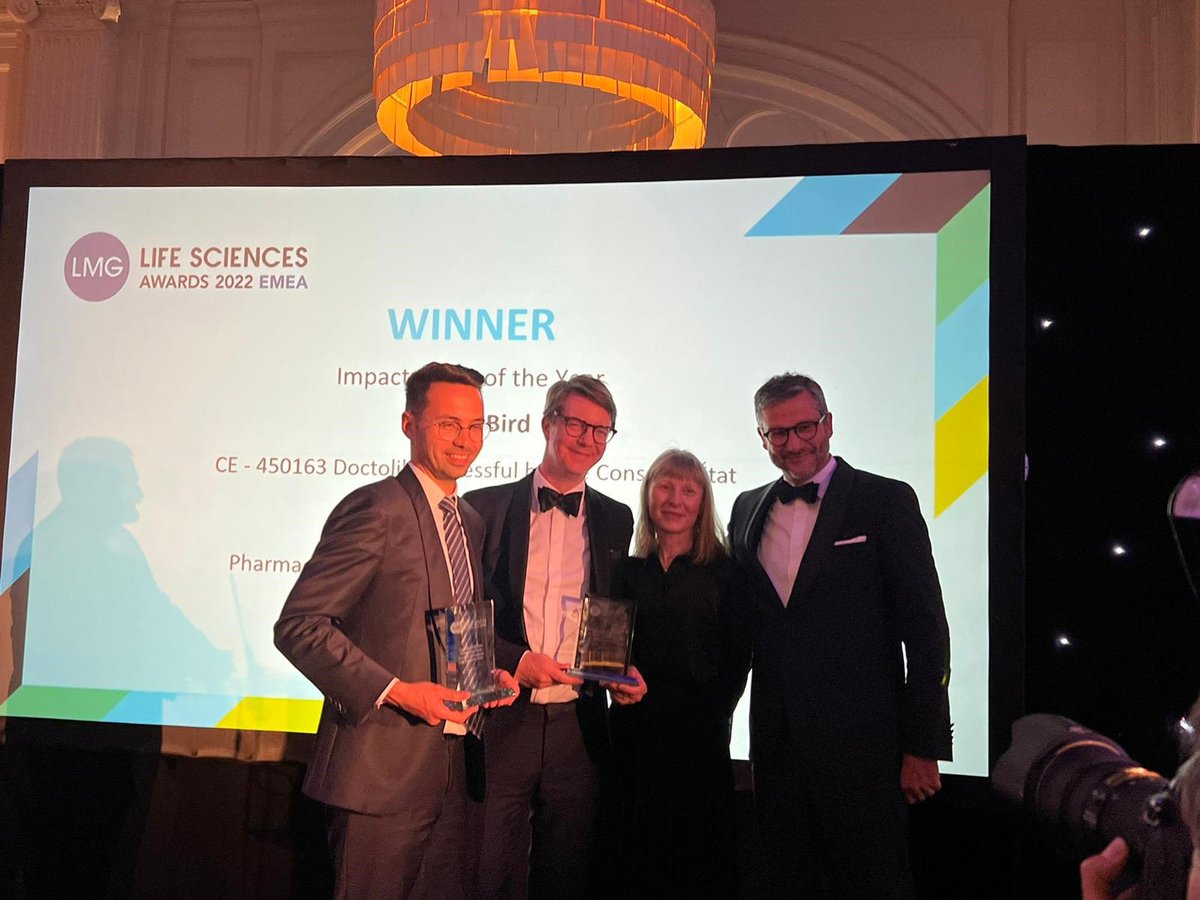 twobirdshealth's tweet photo. Big congratulations to our Life Sciences team who won not one but TWO Impact Case of the Year awards at the LMG Life Sciences Awards EMEA 2022. Well done! 👏👏👏 https://t.co/Jc2QEuiZe4 https://t.co/5KRjcqQc1w