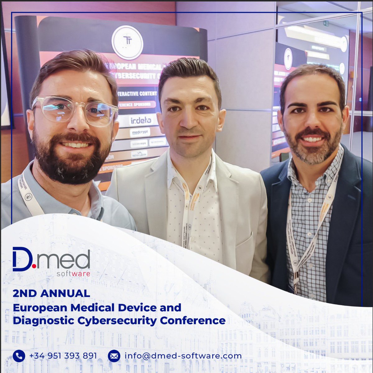 dmedsoftware's tweet photo. The 2nd Annual European #medicaldevice and Diagnostic #CyberSecurity Conference has started! 🚀 Don’t miss it!

Meet our passionate team to find out more about @dmedsoftware solutions! https://t.co/Tc4J4HIgcN
