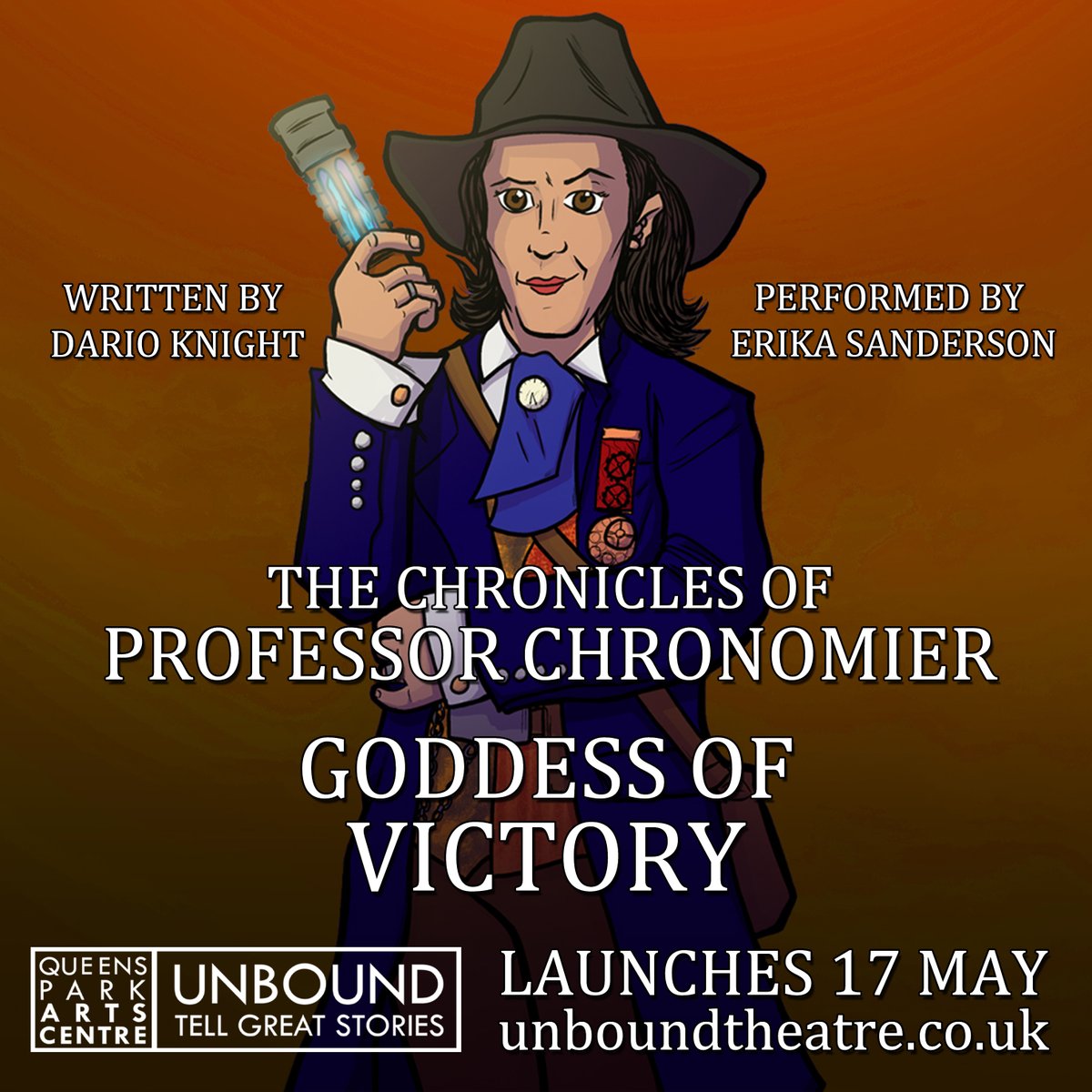 Professor Chronomier's latest audio adventure begins today! ⏳ Performed by @ErikaSanderson and written by @DarioKnight90, the prologue of #GoddessOfVictory is available to stream and download for free at soundcloud.com/unboundtheatre…