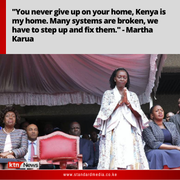 KTNNewsKE's tweet photo. You never give up on your home! What is another of your favourite quotes by Martha Karua? #marthasrun https://t.co/JHRt1q9yuZ