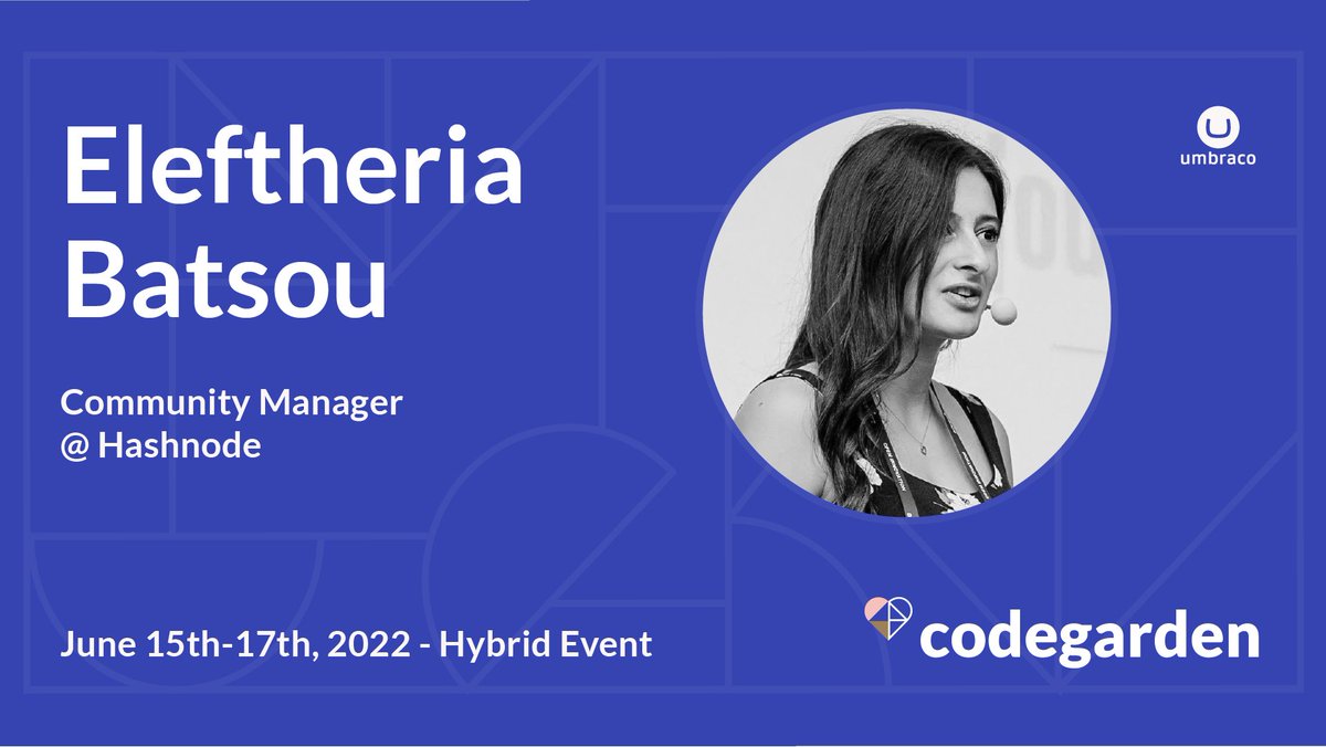 codegarden's tweet image. How can habits make you a better developer? 🤔
Eleftheria Batsou, developer, UX researcher and Community Manager at Hashnode, is joining us at #Codegarden to talk about what differences habits and small changes can make 💪
Get your ticket here 👇
codegarden.umbraco.com/tickets/