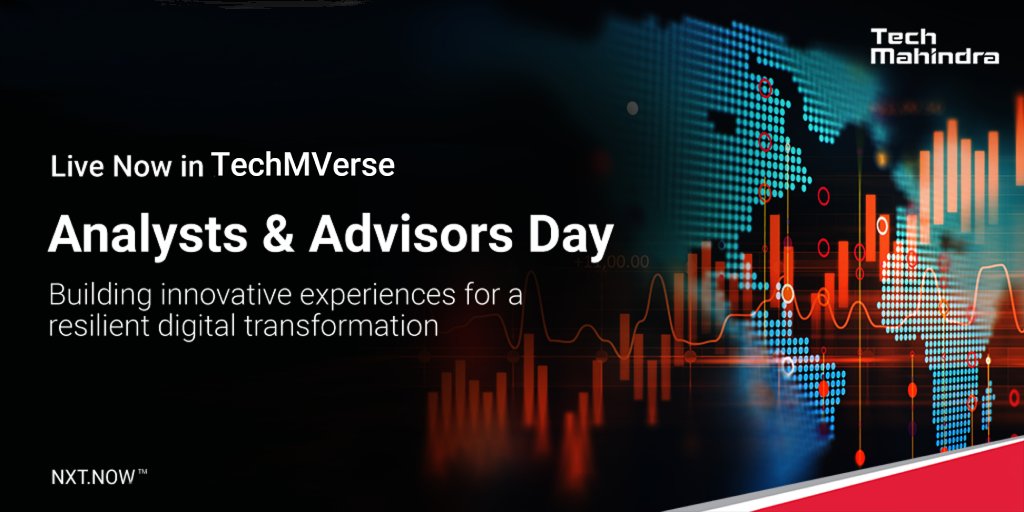 tech_mahindra's tweet photo. For the first time, Analysts and Advisors Day is hosted in #TechMVerse. LIVE NOW!
Know More: https://t.co/ZcI4OCkFjS
#NxtNow #DigitalTransformation https://t.co/2avP4ijKIQ