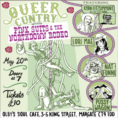 CeneMagazine's tweet photo. .@olbys_create to host Queer Cuntry with Pink Suits & The Northdown Rodeo
https://t.co/gBPM0SRvdi
#keepitkent #Margate #queercuntry https://t.co/6KewIF87TF
