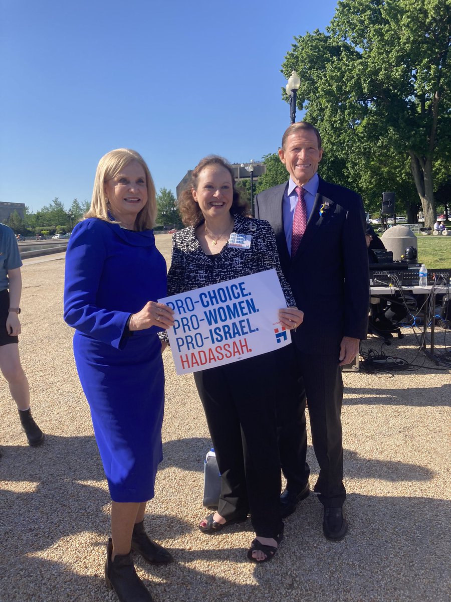 RepMaloney's tweet photo. With @SenBlumenthal and @Haddasah President @nladler ahead of the @NCJW #JewishRallyForRepro https://t.co/q2lSFQ435f