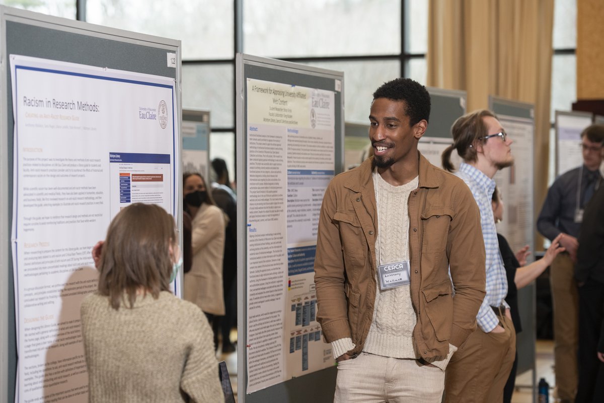 UWEauClaire's tweet image. English literature major Anthony Wallace participated in his first Celebration of Research and Creative Activity this spring. The soon-to-be #uwecgrad was able to apply his studies to create an anti-racist research guide for @mcintyrelibrary.

More &amp;gt;&amp;gt; bit.ly/3a4G0tT
