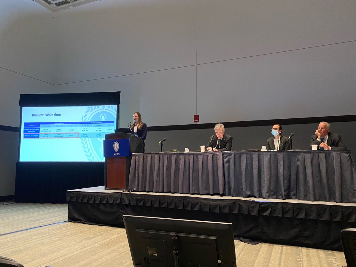 Excellent presentation from Dr. Siems @UMNSurgery: in the new era BTT LVAD pts have overall longer support time to txp, development of LVAD complications reduces time to txp, but with reduced post-txp survival! @chesburg_siems @rcogswell_umn @preventfailure #AATS22 @AATSHQ