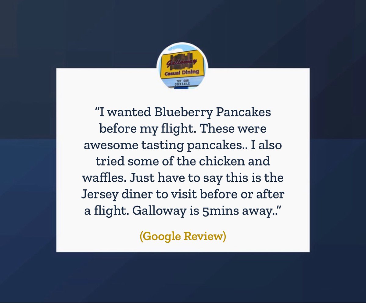 Gallowaydining's tweet photo. Hop off your flight and head straight to us! ✈️ 
South Jersey’s #1 Food spot! https://t.co/BA4IV9OvrW