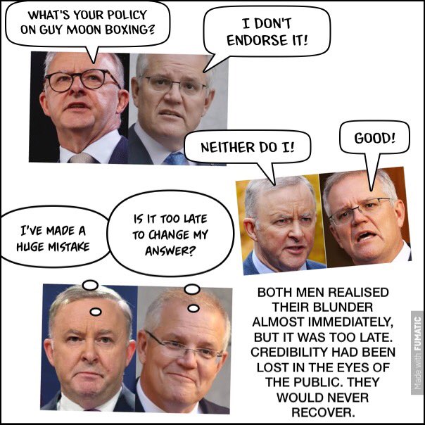 guymoonboxing's tweet image. This is why you’ve got to think before you speak.. 

#boxing #albury #alburywodonga #wodonga #guymoonboxing #albo #scomo #anthonyalbanese #scottmorrison #boxingnews @9NewsAUS @SkyNewsAust @7NewsAustralia #auspoll #Newspoll #7NEWS