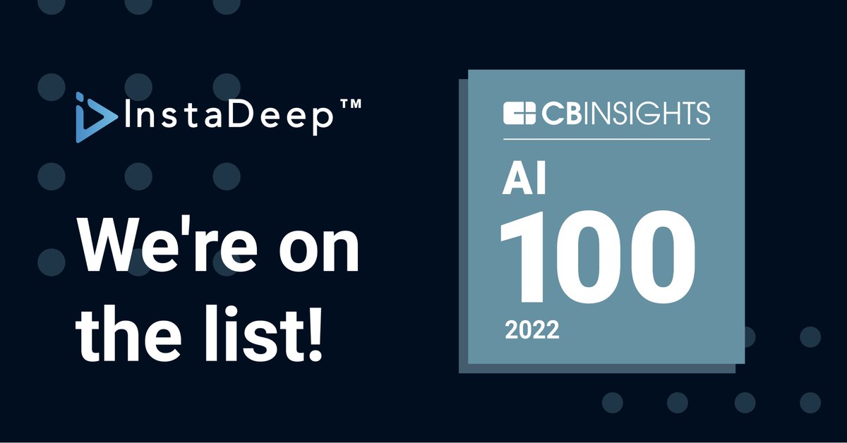 We’re delighted to announce that we’ve been included on the prestigious 2022 #AI100 most promising AI startups from <a href="/CBinsights/">CB Insights</a> - 3 years running and we couldn’t be prouder! Big congratulations to everyone on the list! Read more at bit.ly/3NhsX6D #AI