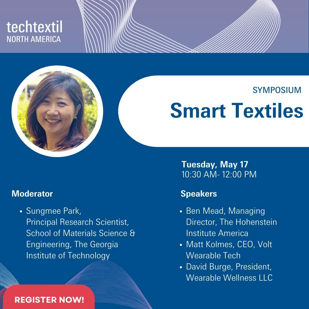 caseystrauch's tweet photo. #TTNA22 Symposium Session at 10:30 Today: #SmartTextiles, including @Hohenstein_1946 research on biomonitoring in aerospace.
#WeLiveTextiles @techtextilNA https://t.co/yJdcYj1ONl