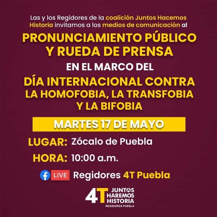Amigxs este día estaremos haciendo un pronunciamiento por parte de las y los Regidores de la 4T en Puebla, sigan la transmisión en vivo.