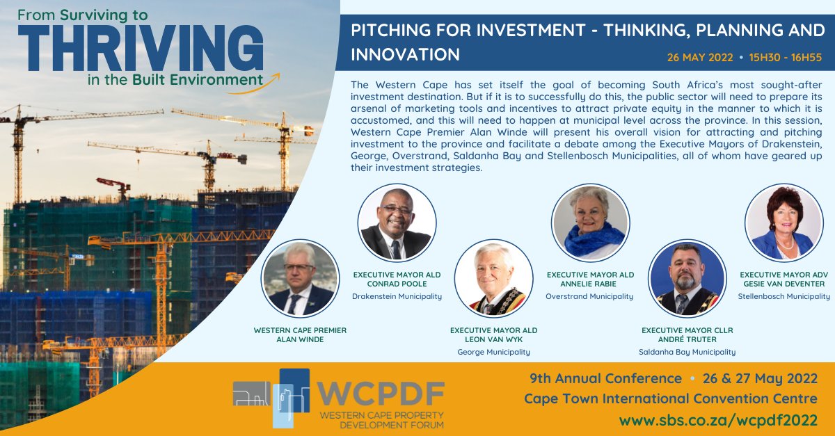 alanwinde's tweet image. I am looking forward to attending the 2022 #WCPDF Conference to discuss important issues affecting this sector, growth opportunities &amp;amp; creating jobs. I will be chairing a workshop on positioning the WC as a prime investment destination in SA and on the African continent. 📈