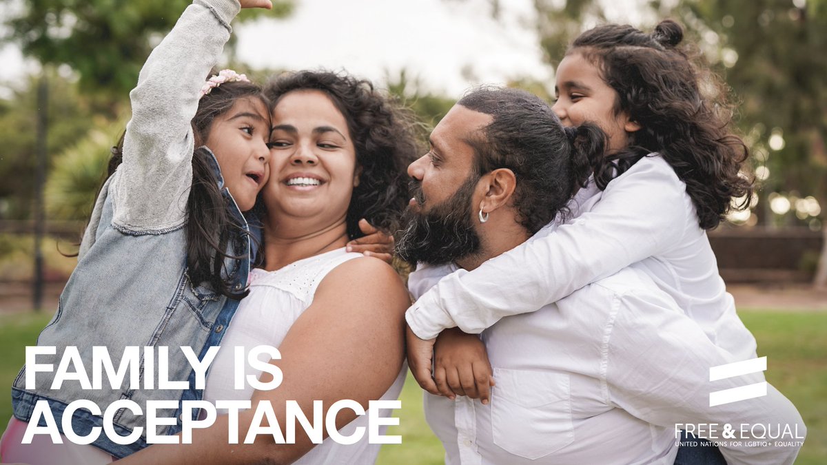 UNHumanRights's tweet photo. Too many #LGBTIQ+ people are rejected by their loved ones. Let's celebrate families who support their family members no matter who they are or whom they love! #IDAHOBIT #pride #lovemakesafamily @free_equal https://t.co/iKy6e6vo65