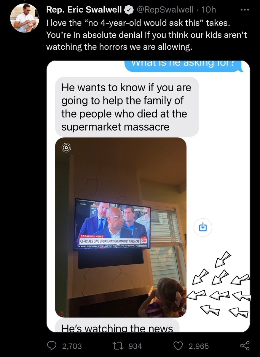 pnw_watch's tweet photo. @RepSwalwell The bow in your "son's" hair is very pretty. https://t.co/v4mtvZwC6u