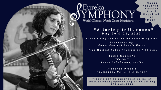 JennyScheinman's tweet photo. This weekend I will be performing with The Eureka Symphony. This is a debut, and it is also the final two nights of the Eureka Symphony's 30th Anniversary season, so it deserves a grand celebration! I hope you can come.
 
Tickets at https://t.co/n98fCLPhWE https://t.co/cy0SZs3Uv7
