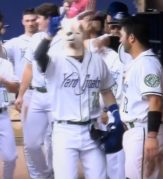 ericschunk's tweet photo. @GoYardGoats Since my son has had the chance to wear it twice since it has arrived, I’m going with the 🐐mask all day!! #letsgogoats @RealSlimSchunky @GoYardGoats https://t.co/cWWTis4Hsy