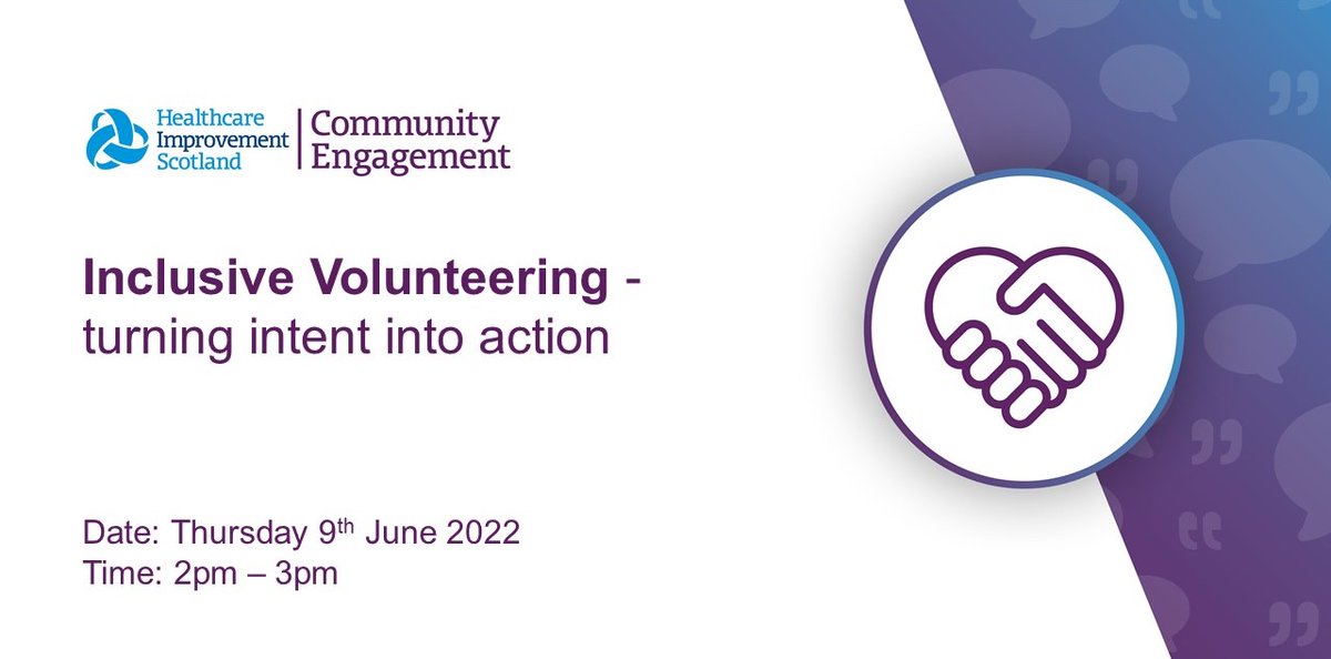 HISengage's tweet photo. We hope you can join us for our Volunteers Week webinar!

📣Inclusive Volunteering – turning intent into action
🗓️Thursday 9 June 2022
🕑2pm - 3pm 

Book your free ticket here➡️https://t.co/tM3yu06Bxg https://t.co/nxZ2YCGFB9