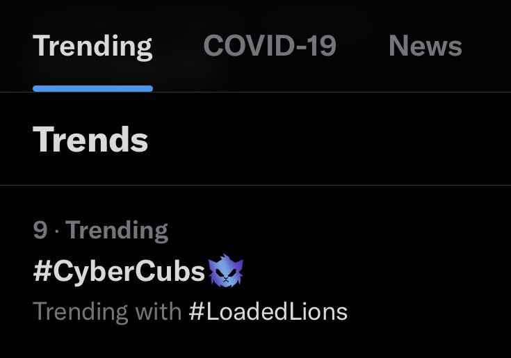We’re trending on Twitter! 🔥🦁 

Show your newly airdropped NFTs off to the rest of the world! #CyberCubs