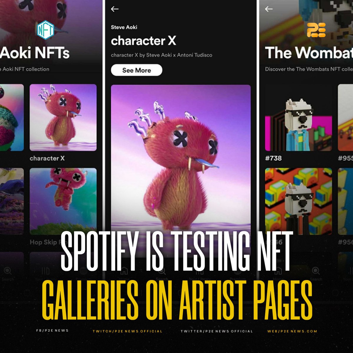 P2ENewsOfficial's tweet photo. Spotify has begun testing NFT galleries.🎧😲 https://t.co/D0O6uHfFUy