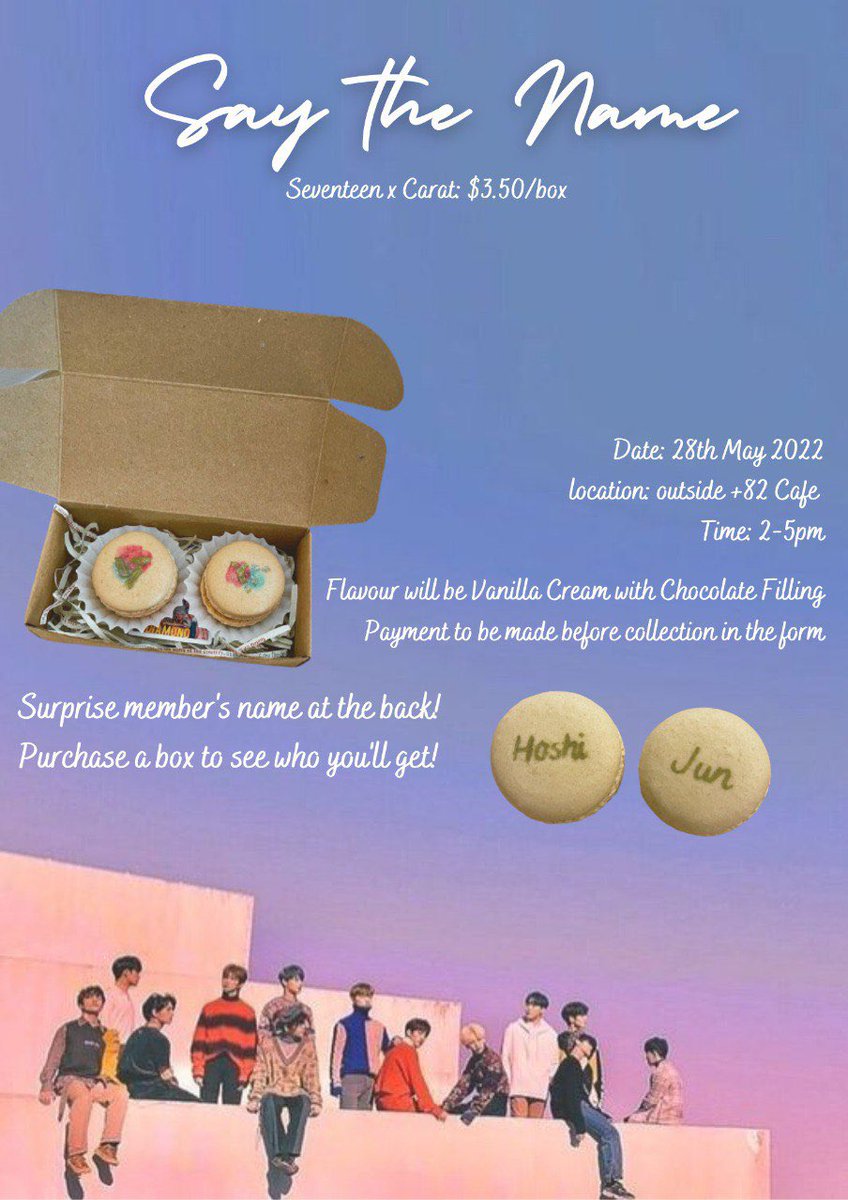 yuuzth_04's tweet photo. hello sg carats! we will be selling svt macarons at @ahi7ove cafe event on 28th may 2-5pm! 

☁️ this is a PO, fill up the google form if you are int in buying
☁️ collection outside +82 cafe 

any questions can dm :) see you guys at the cafe event! 🫶 

#HOMERUNTO17 #AHI7OVE https://t.co/GcWBDcahyr