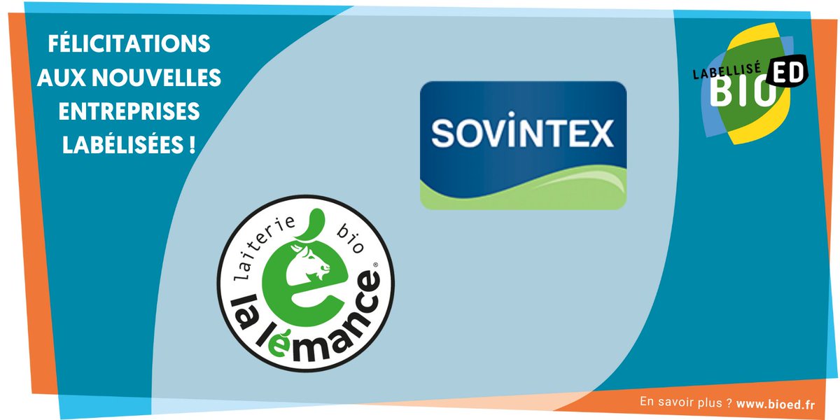 Mais qui sont donc les deux petits nouveaux #BioED ? 🤗 Bienvenue à <a href="/Lalemance_Bio/">La Lémance</a> et à <a href="/Sovintex/">Sovintex</a> parmi nous !🤝