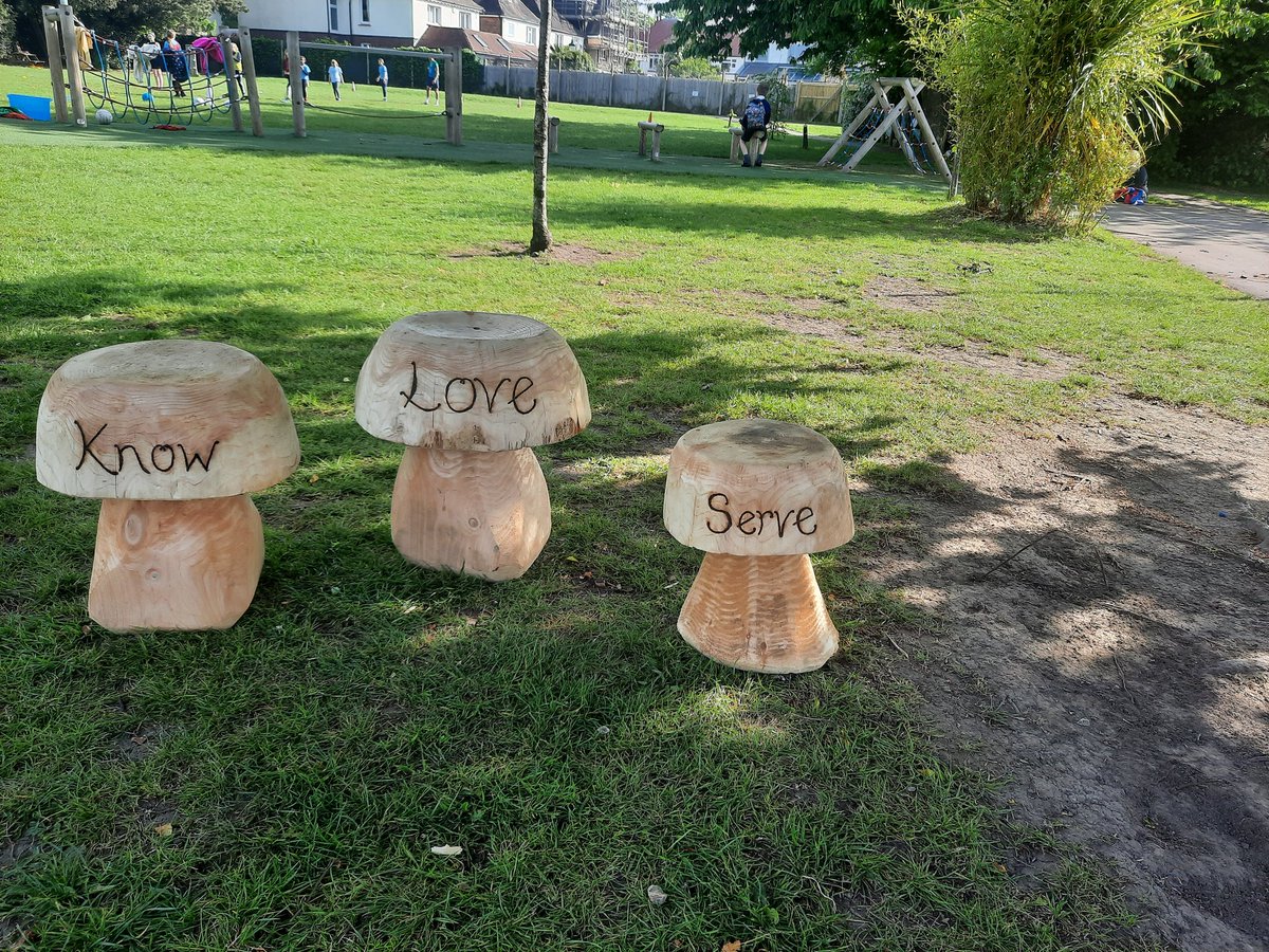 Look at these brilliant new friendship benches the School Council bought with money they made.