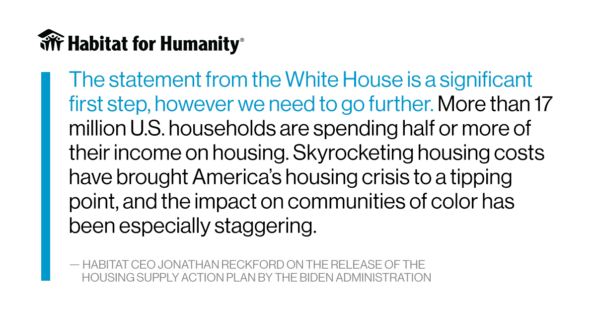 HabitatVoices's tweet photo. #ICYMI: @WhiteHouse unveiled a plan with proposals to address the affordable housing supply shortage. We can make the #CostOfHome more affordable, and we call on Congress and the administration to enact policies like NHIA and Unlocking Possibilities. https://t.co/R3XBMvc1MP https://t.co/vraGw7tbjd