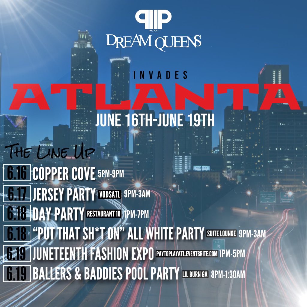_shawnmitch's tweet photo. Come get yall wristbands from a team member now NOW!! See y’all June 16-20th in ATLANTA!
#PayToPlayTour #DreamQueens
-
@daag_ronda @imb_kyla @DaRealTarrueche @__joijoi__ @DJShonChicago @jayvictoriaaa @Amazon_Goddess_ @_dejavvu @WooBosco
-
https://t.co/ijsi4ZoP1S https://t.co/ZjHqexUq09
