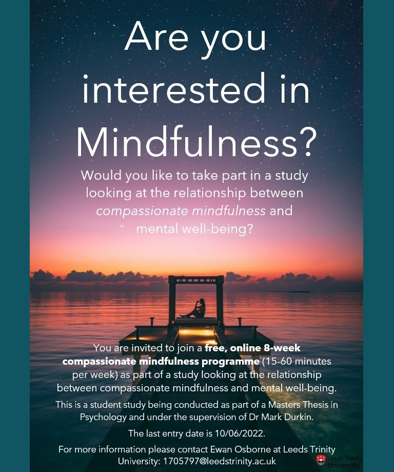 EwanOz's tweet photo. As part of my Masters Thesis in Psychology, you have all been invited to take part in my student study looking at the relationship between Compassionate Mindfulness and mental well-being. Please feel free to share, retweet etc., it would really mean a lot to me ^_^ #compassion https://t.co/PoTboY0Ug6