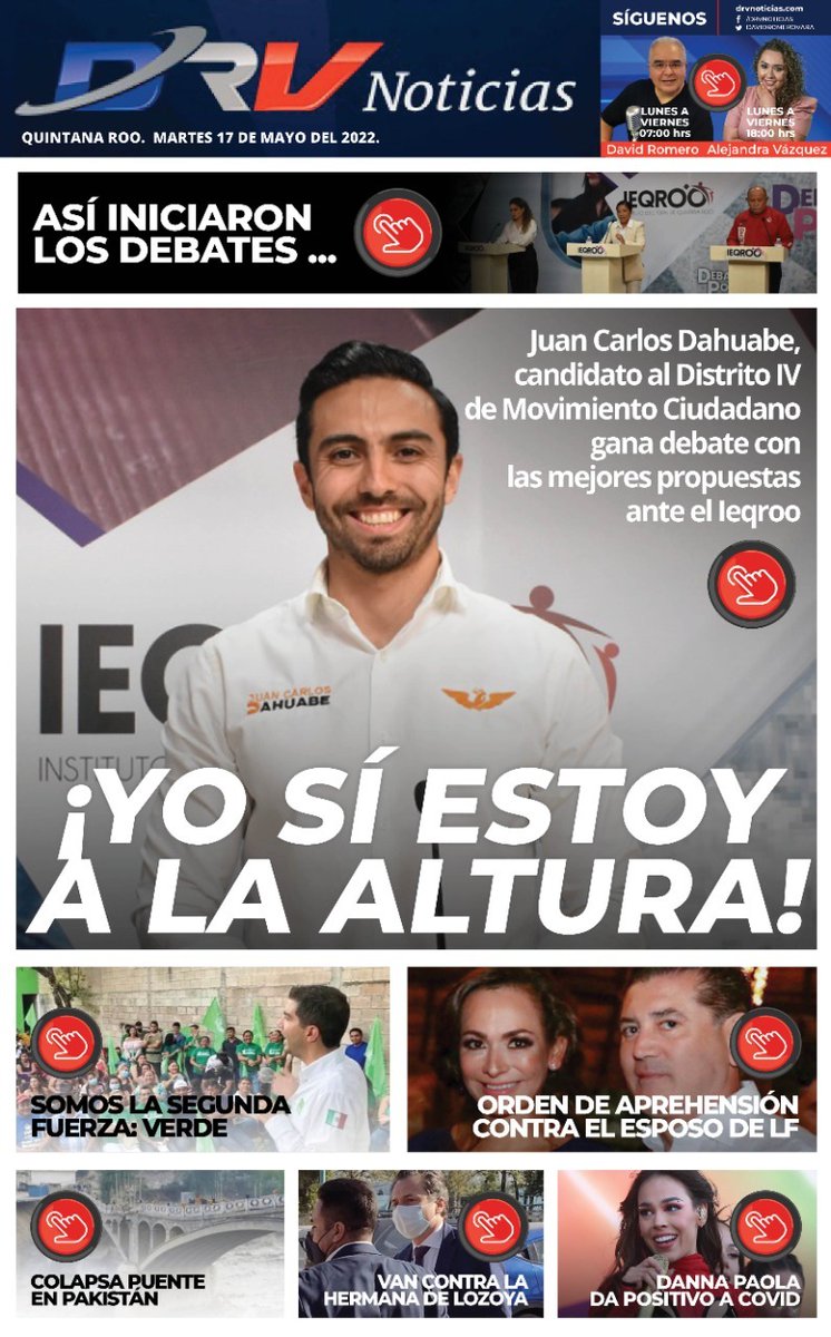 Portada 17 de Mayo

Abre el pdf y comienza la interacción con nosotros, dale clic a la nota de tu interés 
👉bit.ly/3FSlk3X

<a href="/JCDahuabe/">Juan Carlos Dahuabe</a> 
<a href="/IEQROO_oficial/">IEQROO</a>
<a href="/paco_elizondo/">Francisco Elizondo</a> 

Visita nuestra página web bit.ly/3L3nNtA