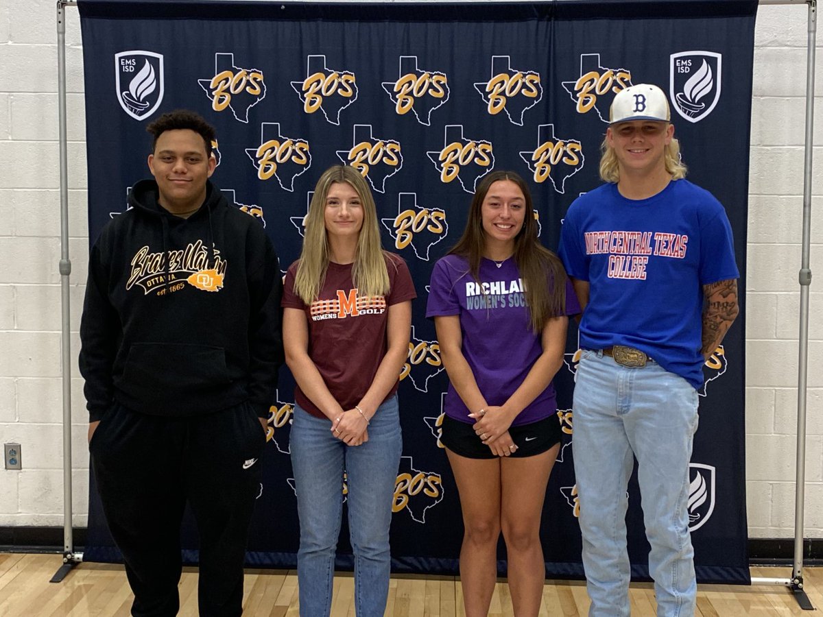 We are #EMSproud of these four <a href="/boswellhs/">Boswell High School</a> student athletes who signed their National Letter of Intent to play sports at the collegiate level. Congratulations!