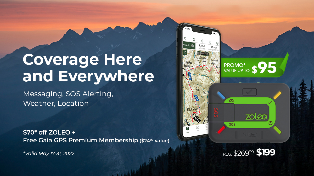 Enjoy savings on this award-winning product! With seamless global messaging from <a href="/ZOLEOinc/">ZOLEO Inc.</a> and the best offline maps and navigation from <a href="/gaiagps/">Gaia GPS</a>, you’ll enjoy peace of mind everywhere. Take advantage of savings of up to $95 CAD/$70 USD until May 31, 2022! roadpost.ca/zoleo-satellit…