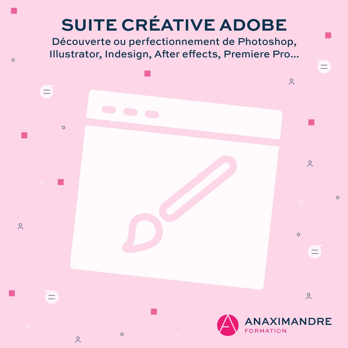 Anax_formations's tweet photo. Chez Anaximandre, on propose diverses formations qui peuvent vous aider au quotidien 

#formation #qualiopi #emploi #application #adobe #developpement #logiciel #digital #agencedecom #web #wordpress #photoshop #graphisme #design #communication #site #internet #logo https://t.co/CA3hLWaylj