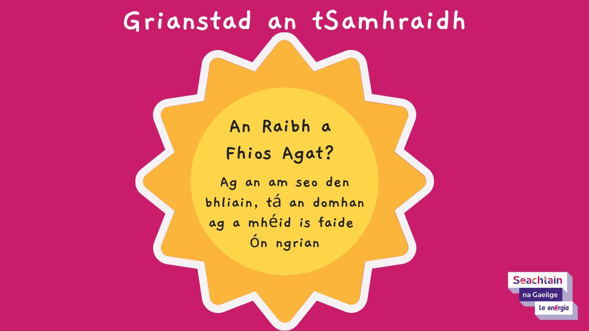 SnaGaeilge's tweet photo. Grianstad an tSamhraidh atá ann inniu 🌞 https://t.co/Fid8LISC4l