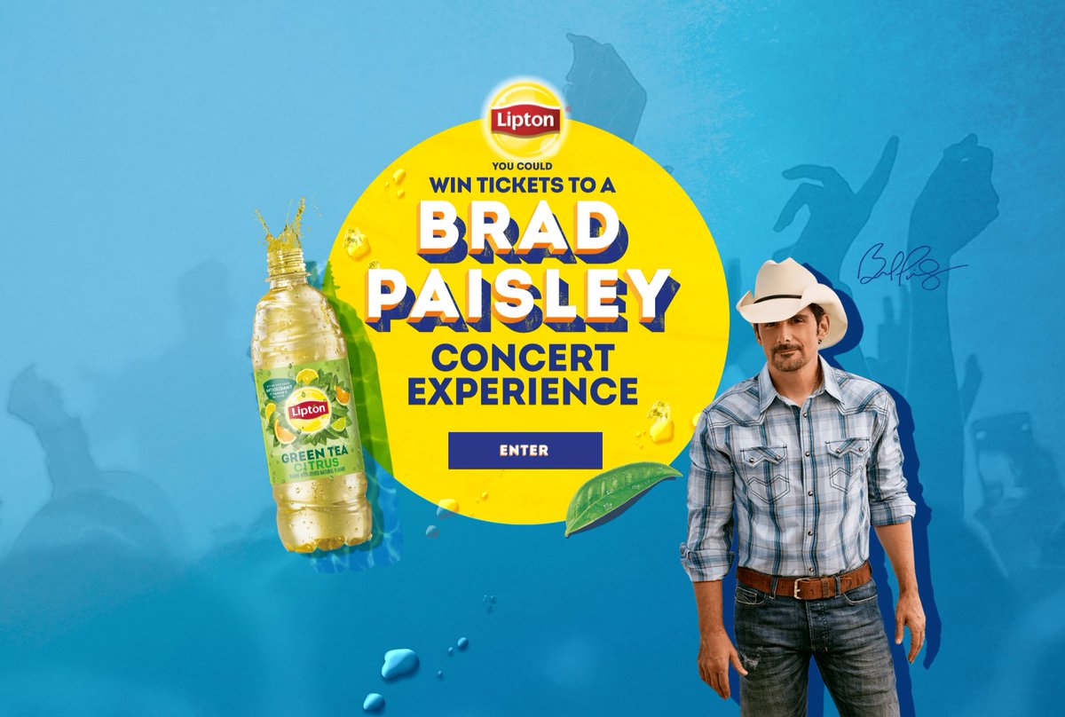 RT @AbsoluteForum: The Lipton Concert Sweepstakes
Win a Trip to a Brad Paisley Concert.

https://t.co/238q8FabCs https://t.co/NYpcqr9ZE2