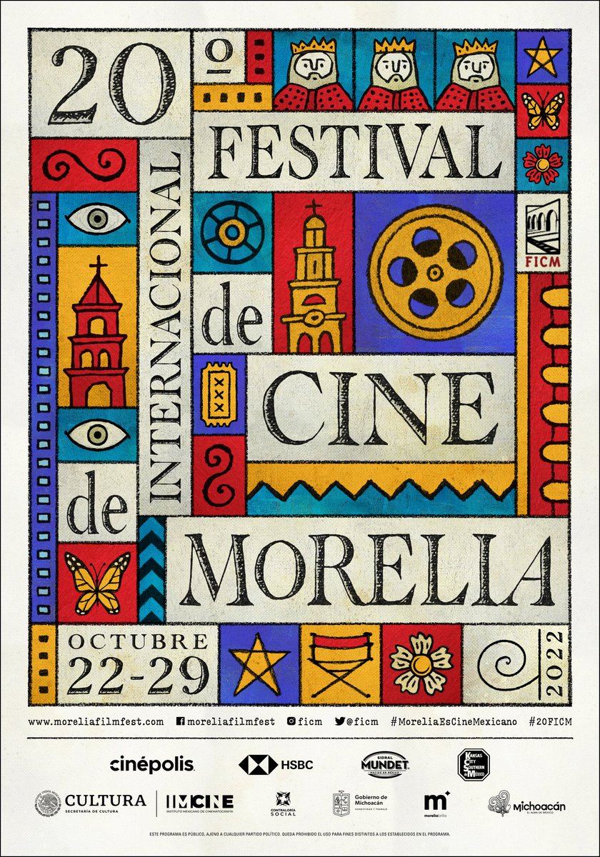FICM's tweet photo. El FICM presenta la imagen de su 20ª edición. De acuerdo con el artista y diseñador Rodrigo Toledo, la imagen del 20° FICM es “una composición con muchos símbolos: símbolos de Morelia y símbolos de cine”. 

#20FICM #MoreliaEsCineMexicano
Leer más 🎬👉 [ https://t.co/iE1odHaA6Y ] https://t.co/trshN07G9G