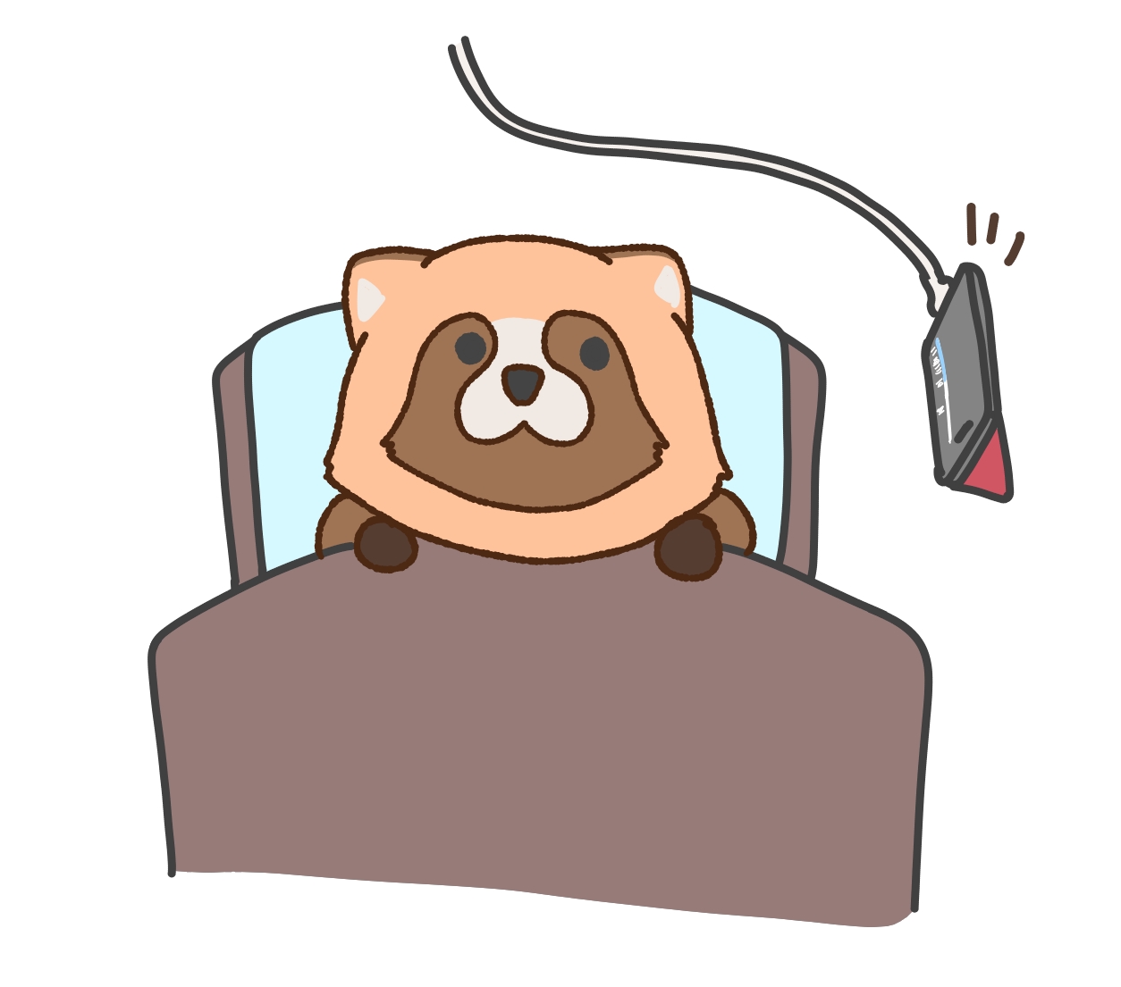 ものくろ 今日のたぬき 寝るといって布団に入って 1時間位は大体こんな感じ イラスト 動物 たぬき T Co Brog01okhh Twitter