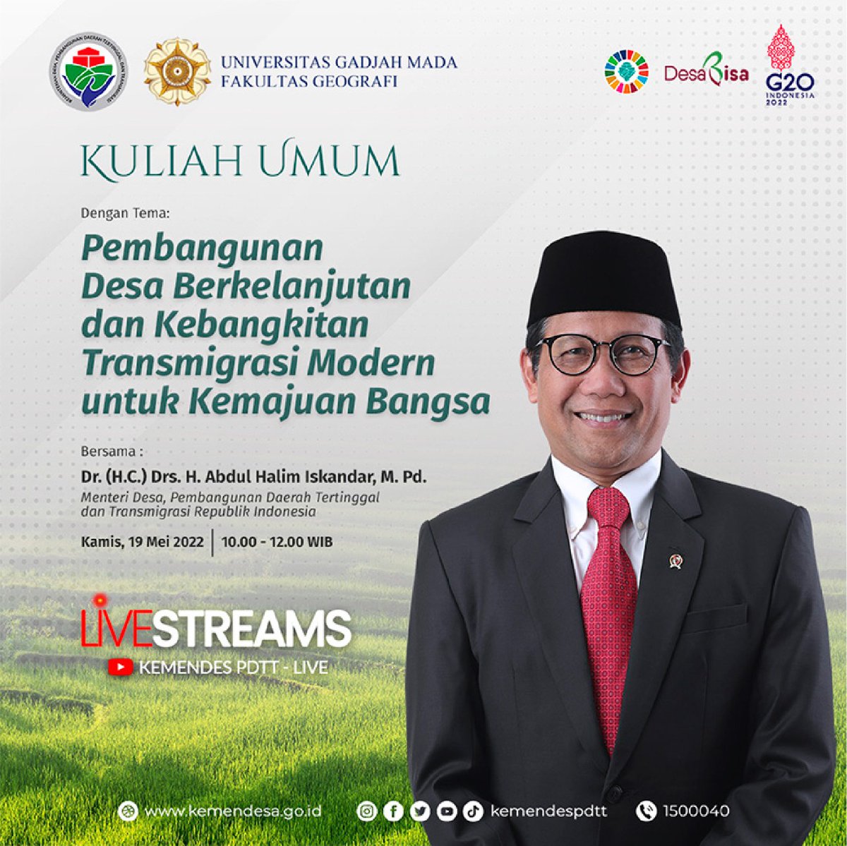 Kuluah Umum Bersama Gus Mendes PDTT "Pembangunan Desa Berkelanjutan &amp; Kebangkitan Transmigrasi Modern untuk Kemajuan Bangsa" #PendampingDesa <a href="/jokowi/">Joko Widodo</a> <a href="/halimiskandarnu/">ABDUL HALIM ISKANDAR</a> <a href="/malik_haramain/">malikharamain</a> <a href="/imansyukri/">Iman Sukri</a> <a href="/taufikmadjid71/">IG : taufik.madjid</a> @yusradaridesa <a href="/kemendesapdtt/">kemendesapdtt</a> <a href="/tppkemendes/">TPP KEMENDES</a> <a href="/tppbenteng/">TPP BENGKULU TENGAH</a> <a href="/feri_sus77bkl/">Feri Susanto</a>