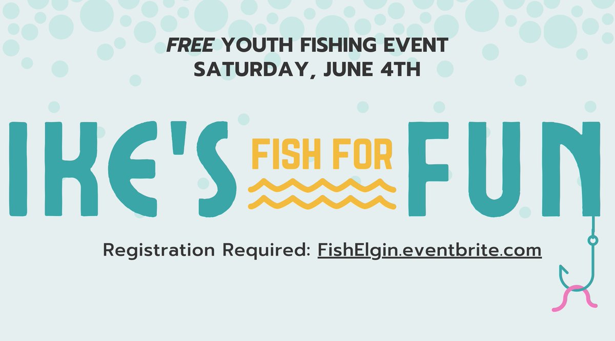 Join us for a family-friendly FREE Youth Fishing Derby on 6/4 in Elgin! Enjoy free food, great prizes &amp; raffles &amp; much more! Fishing poles &amp; quick fishing lessons will also be provided for those youth in need. Space is limited, so register today at FishElgin.eventbrite.com.