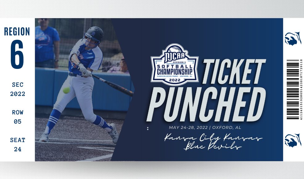 The Blue Devils are headed to Oxford! 🎟️👊

Kansas City Kansas defeated Hesston to claim the Plains B District title and clinch a spot in the 2022 #NJCAASoftball DII Championship!

njcaa.org/sports/sball/2…