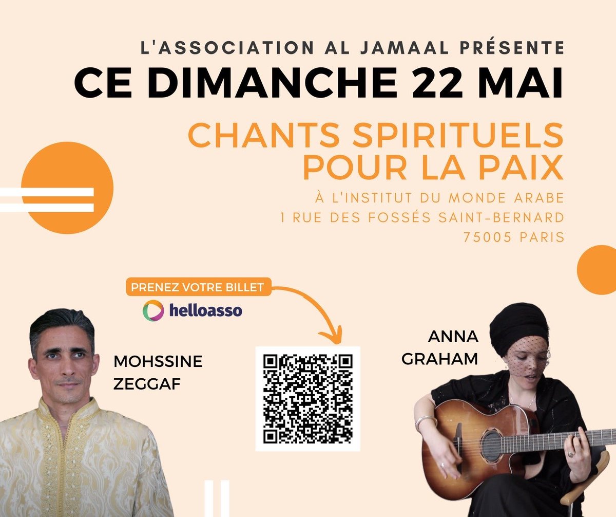 aimaf's tweet photo. En partenariat avec l’association culturelle AL JAMAAL, et avec la présence d’une référence marocaine du chant spirituelle « Mohssen ZEGGAF », @aimaf vous invite à participer à cet événement artistique. 

Code de réduction « AIMAF »

https://t.co/Y8Aae45SlN https://t.co/YJJXwWJ0La