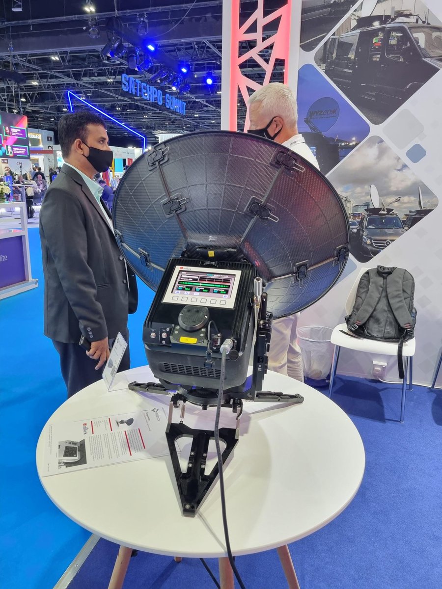 MilexiaGroup's tweet photo. It's been a busy first day at @CABSATofficial demonstrating the @Holkirk Scorpion Lite, the TP150 and catching up with our customers and partners in the @TFSUK UK Pavilion. We are back here tomorrow, so do come and visit the team on stand C7-10.

#CABSAT2022 #Satcoms #Broadcast https://t.co/KZhMK68xWf