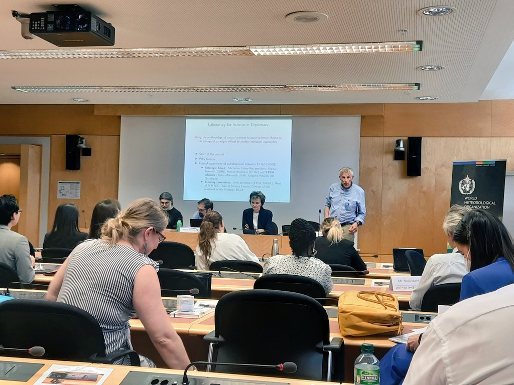 quantumpranav's tweet photo. Mme Micheline Calmy-Rey (former President of Switzerland) addresses @GESDAglobal #ScienceDiplomacyWeek at @WMO
The week gets exciting by the hour! https://t.co/XXfWBUNfjw