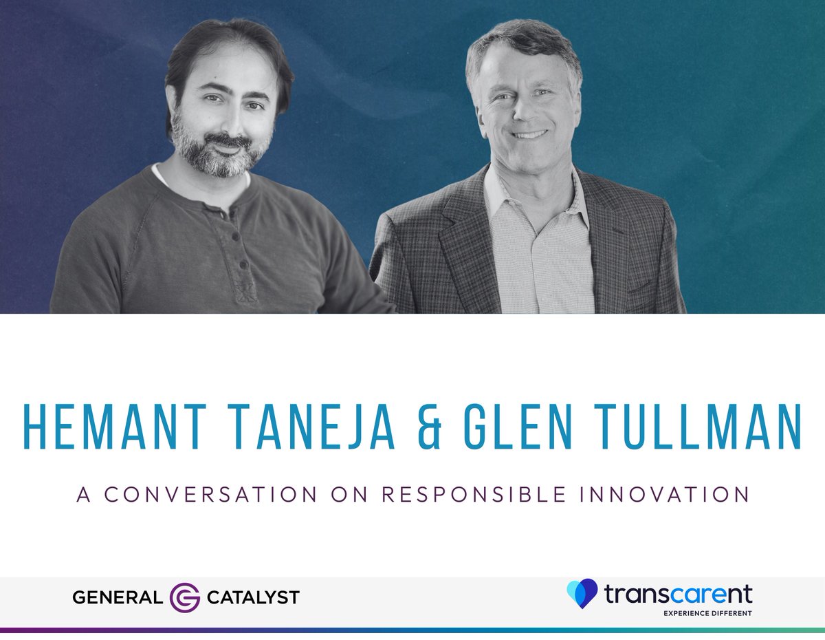 transcarent's tweet photo. Join us for a limited seating event in #Chicago where 
@GlenTullman, @Transcarent CEO and @HTaneja, Managing Partner at @GeneralCatalyst will host a conversation on Responsible Innovation. 
May 25th, 4 - 6PM at Ignite Glass Studios in #Chicago

Register: https://t.co/Rkz96xwXnU https://t.co/37exKSuWPM