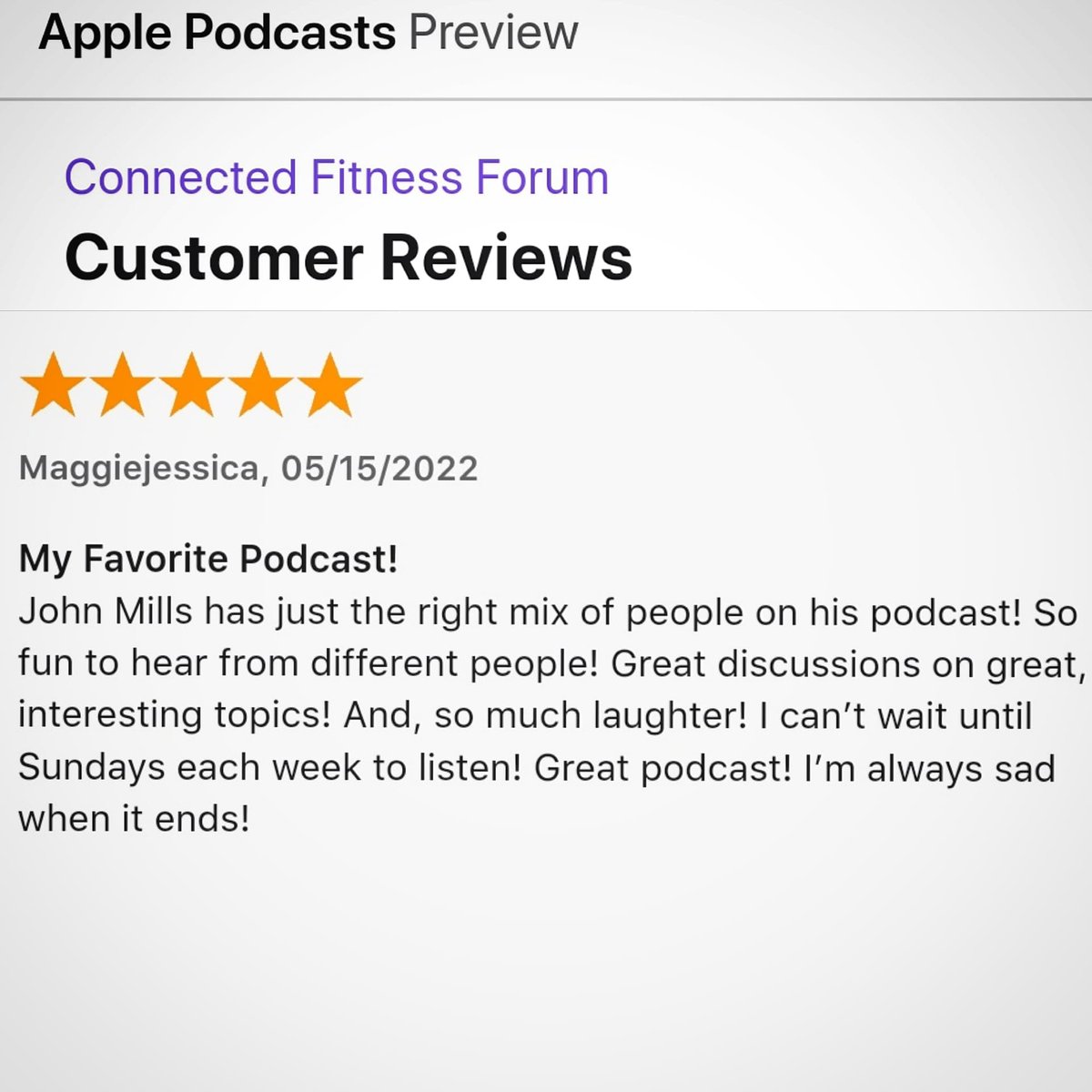 Whomever left this review, 𝘁𝗵𝗮𝗻𝗸 𝘆𝗼𝘂 𝗦𝗢 𝗺𝘂𝗰𝗵!  Reviews help us immensely, so we truly appreciate it!!! 𝗣𝗟𝗘𝗔𝗦𝗘 keep writing them!!! 🙏🏿  

Check out our latest episode of at ConnectedFitnessForum.com or on all podcast platforms! 🙏🏿❤️